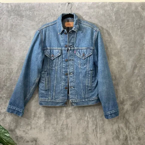 Vintage Levi's Blanket Lined 71506-0314 Denim Jean Trucker Jacket USA Size 36L